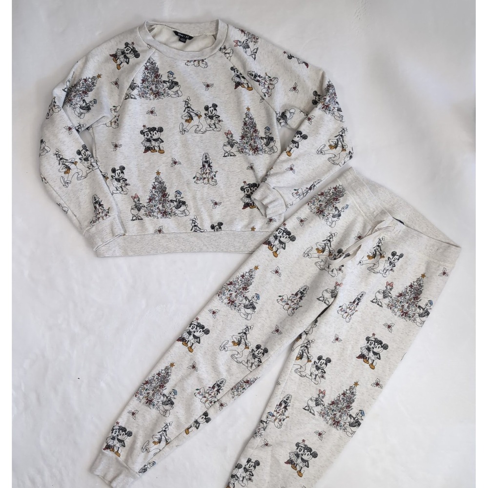 American Eagle AE Disney Pajama Set Small Christmas Mickey Mouse Friends Holiday